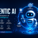 Agentic AI feature image showing autonomous AI agents collaborating with humans, intelligent automation, machine learning, workflow orchestration, and next-generation artificial intelligence technology.