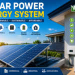 Modern rooftop solar power system generating clean renewable electricity