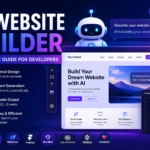 AI Website Builder dashboard showing AI-generated website creation process