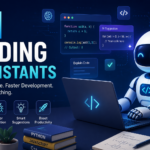 Developer using AI Coding Assistant to generate code, debug applications, and improve software development productivity.