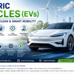 Modern electric vehicle (EV) charging at a fast charging station with clean energy, advanced battery technology, sustainable transportation, and smart mobility concept.