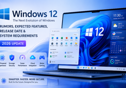 Windows 12 concept interface showcasing AI-powered desktop features and modern user interface.